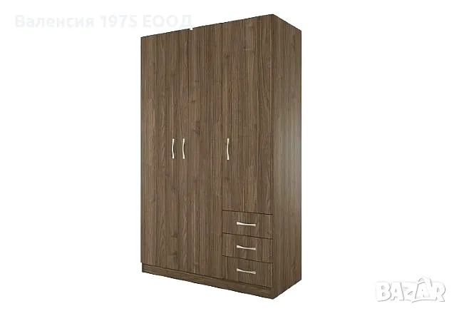 Трикрил гардероб с чекмеджета Сити 1028 сонома, орех или комбинация бяло/ арвен, снимка 5 - Гардероби - 46495213