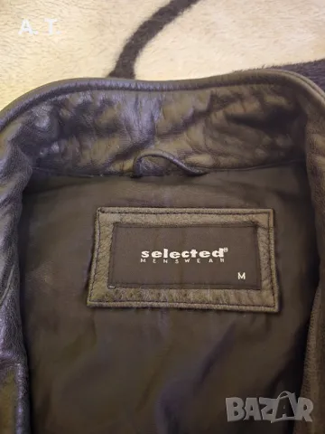 Кожено яке Selected Homme M, снимка 3 - Якета - 48838480