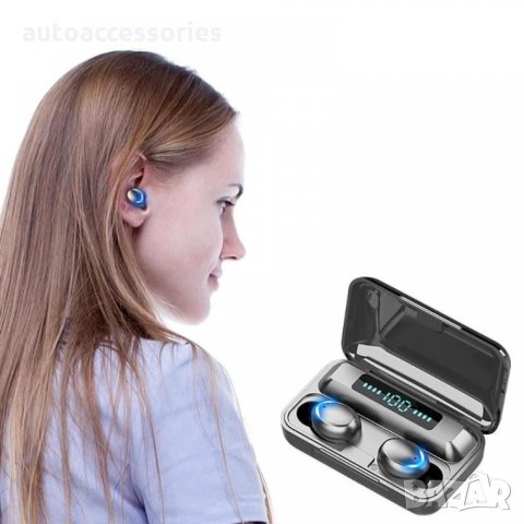 Безжични bluetooth 5.0 слушалки F9 -5С TWS , черни, снимка 7 - Слушалки, hands-free - 33388168