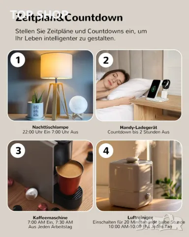 4 бр. смарт контакти ZOOZEE -GNCC Series Smart WiFi Socket, снимка 4 - Друга електроника - 48492507