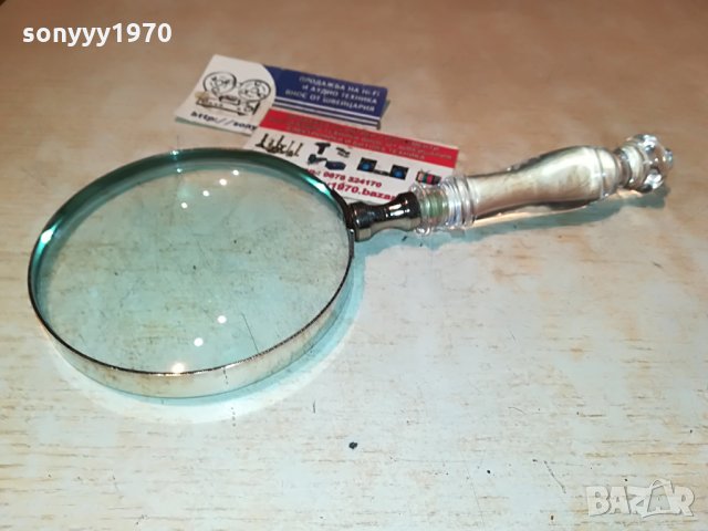 поръчана-лупа инокс стъклена дръжка-внос германия 2807211025, снимка 3 - Антикварни и старинни предмети - 33648452