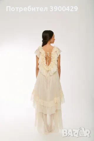 Ефирна Рокля Layla - Екрю, снимка 6 - Рокли - 49478683