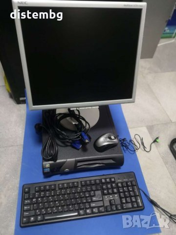 Компютър , Монитор , Клавиатура, Мишка и кабели захранващи