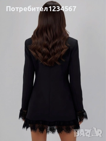 Нов дамски блейзър с дантелени ръкави, снимка 7 - Якета - 53022018