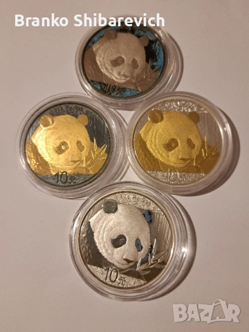 Ексклузивна колекция от 4бр.сребърна панда 2018г.