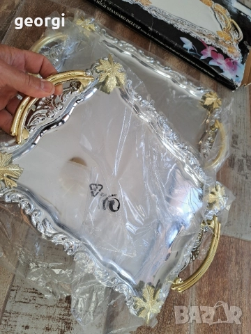 комплект луксозни иноксови плата подноси 8/2, снимка 2 - Прибори за хранене, готвене и сервиране - 51765002