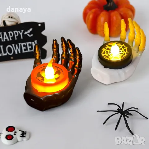 5221 Мини електронна светеща ръка със свещ Halloween декорация