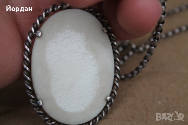 Уникално сребърно бижу с порцелан, снимка 9 - Колиета, медальони, синджири - 44050164