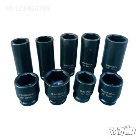 Комплект Ударни Вложки 1/2″ KraftRoyal 35 Части – стандартни + дълбоки вложки от 8 до 32 мм., снимка 6 - Други инструменти - 50815421