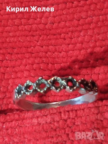 КРАСИВ АЖУРЕН НЕЖЕН СРЕБЪРЕН ПРЪСТЕН СРЕБРО 925 РЪЧНА СТАРА ИЗРАБОТКА 40234, снимка 2 - Пръстени - 42379351