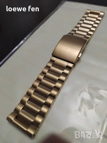 Верижка за часовник масивна плътна неръждаема стомана златиста златна позлатена gold! , снимка 3 - Мъжки - 50741732