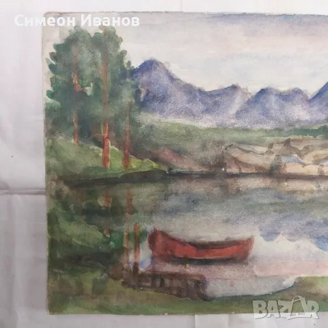 Интересна стара картина акварел SG2021, снимка 3 - Картини - 47577008