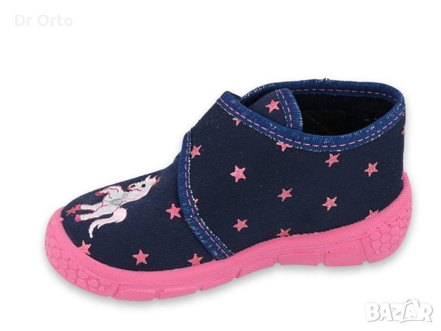 Befado Honey Бебешки пантофки за момиче, Тъмносини с еднорог, снимка 5 - Бебешки обувки - 43671204