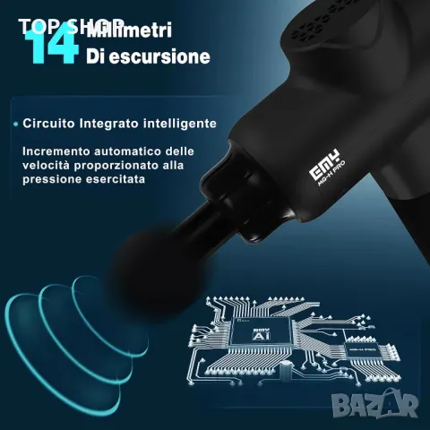 Професионален масажен пистолет с подгряване EMY Design, снимка 5 - Масажори - 49157934