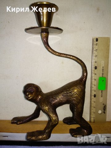ГОЛЯМ ЕФЕКТЕН ФИГУРАЛЕН МЕТАЛЕН СВЕЩНИК - МАЙМУНКА МНОГО СИМПАТИЧЕН За АРТ ИНТЕРИОР КОЛЕКЦИЯ 42706, снимка 11 - Декорация за дома - 43875900
