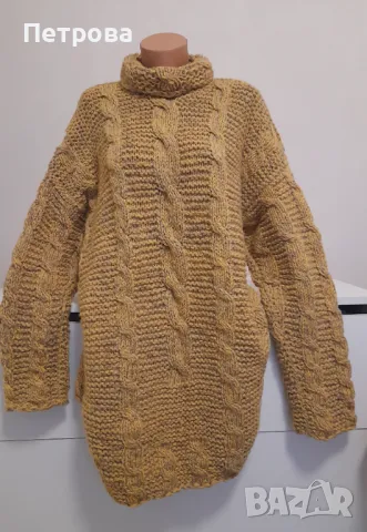 Ръчно плетен дебел пуловер