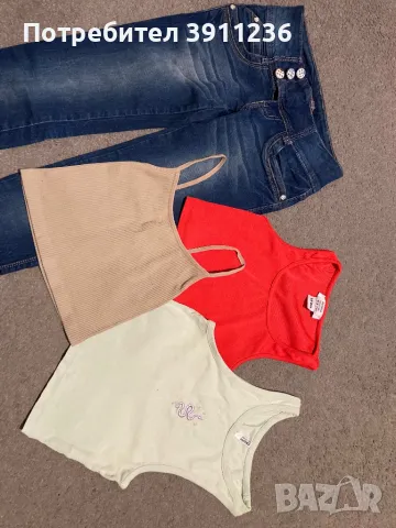 Дънки с три потника, снимка 2 - Дънки - 49598543