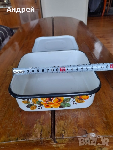 Стара емайлирана кутия за храна #8, снимка 5 - Други ценни предмети - 52171137