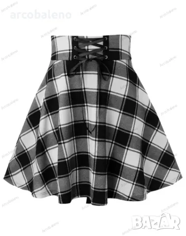 Дамска ежедневна модна карирана пола, 3цвята , снимка 2 - Поли - 49622638