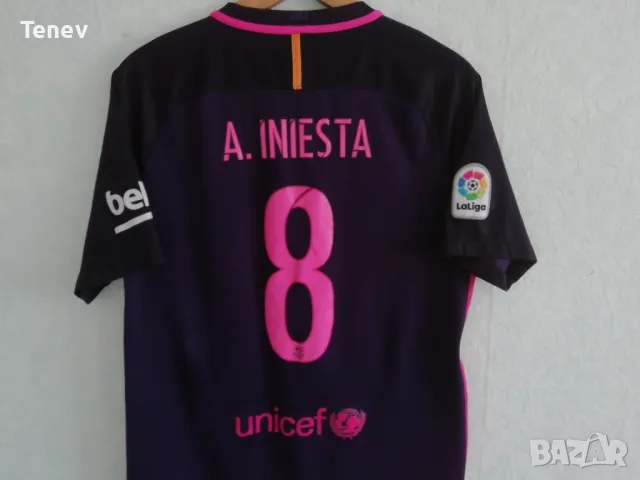 Barcelona Iniesta Away 2016 2017 Барселона Иниеста оригинална тениска фланелка Nike , снимка 3 - Тениски - 50225143