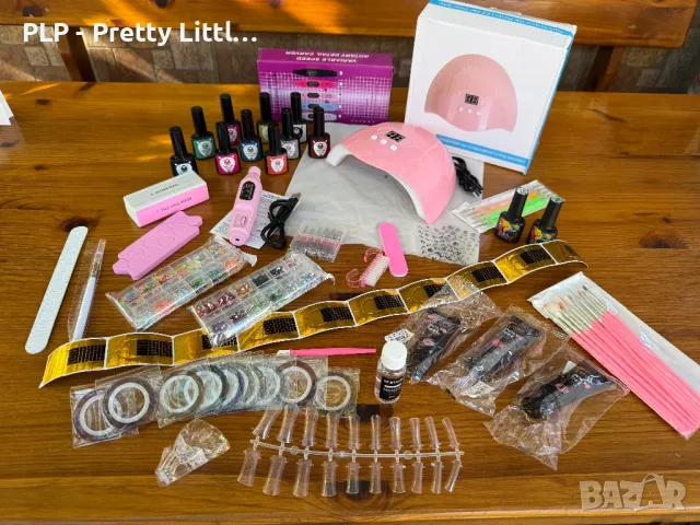 Комплект за маникюр гел лак електрическа пила печка лампа uv/led, снимка 2 - Комплекти и лотове - 48602359