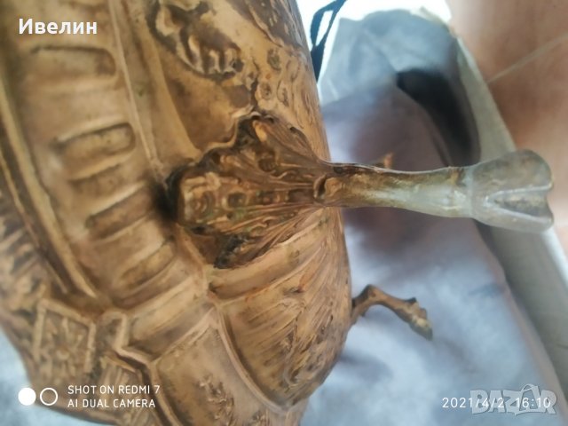 посребрена метална купа арт деко, снимка 9 - Антикварни и старинни предмети - 32399354