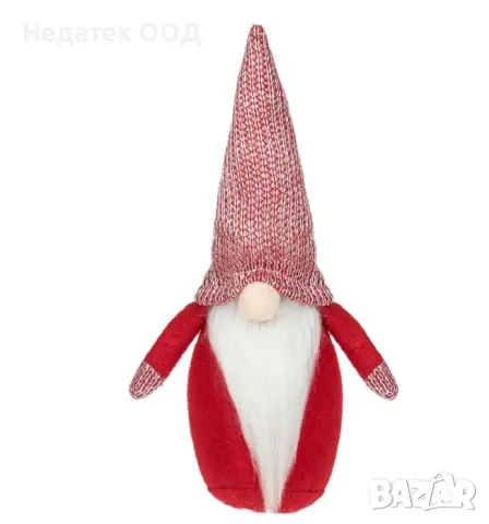 Коледна декоративна украса, Гном, Червен, 28 см