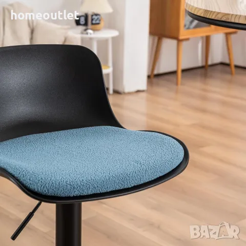 Висококачествени бар столове с регулируема височина, к-т от 2бр EUYY102-KS-1909BK-BL, снимка 3 - Столове - 48763220