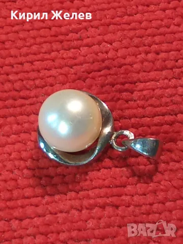 НЕЖЕН ПЕРЛЕН СРЕБЪРЕН МЕДАЛЬОН РОДИРАНО СРЕБРО 925 с БЯЛА НАТУРАЛНА ПЕРЛА 17628, снимка 10 - Колиета, медальони, синджири - 49551447
