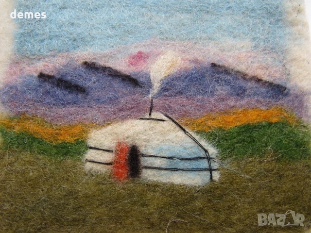  Традиционна картина от филц - Монголия, снимка 5 - Картини - 28906211