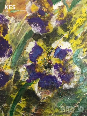 Абстрактни теменуги, снимка 3 - Картини - 52839382