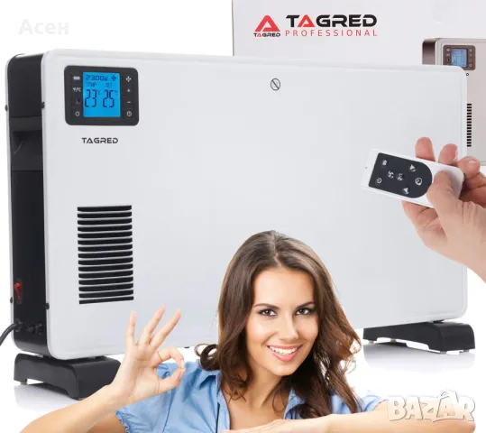  Електрически конвектор 1000/1300/2300W LCD/таймер/TURBO/термостат бял + д.у.