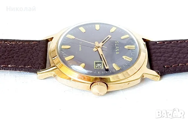 Slava Слава позлатен мъжки механичен часовник с ръчно навиване, снимка 8 - Мъжки - 50043137