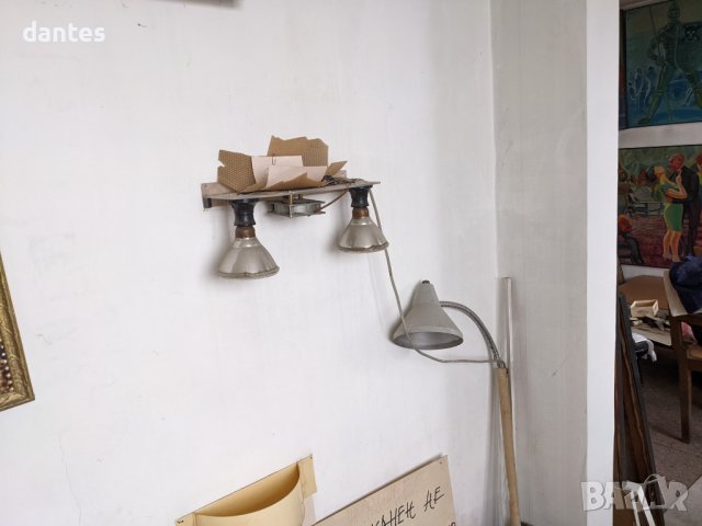 Стари метални лампи, настолни и разтегателни , снимка 8 - Настолни лампи - 36859191