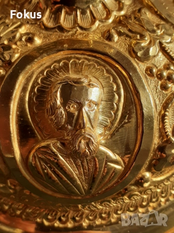 Бокал потир религиозна чаша позлата, снимка 3 - Антикварни и старинни предмети - 53286051