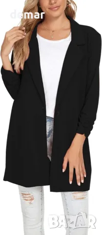 MINTLIMIT Дамско Дълго Сако с Дълъг Ревер и Едно Копче, снимка 5 - Сака - 49825459