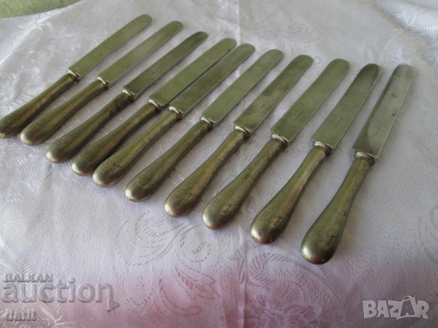 10 бр стари ножове Ercuis с инициали ЕМ