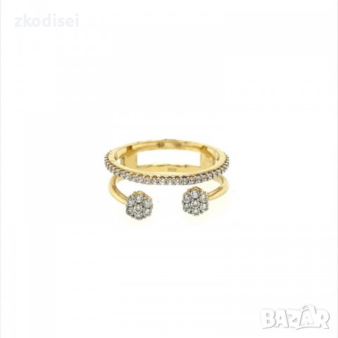 Златен дамски пръстен 3,68гр. размер:56 14кр. проба:585 модел:1234-3, снимка 1 - Пръстени - 38320410