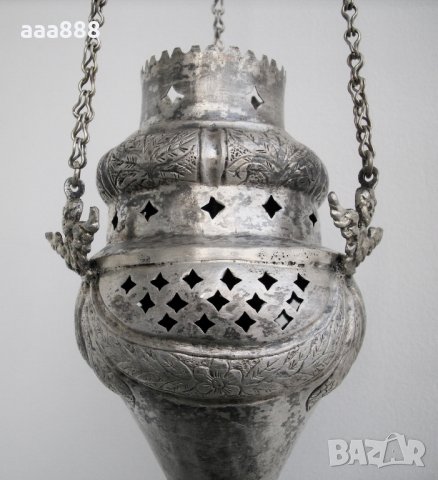 Старинно кандило сребро 19 век, снимка 2 - Антикварни и старинни предмети - 27961320