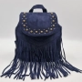 Велурена дамска раница с ресни и метални нитове – бохо стил и практичност, снимка 8