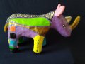 Стара фигура, цветен носорог, папие-маше, снимка 2