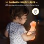 CHWARES Мека Силиконова Нощна LED лампа за деца-Динозавър/7 цветна USB акумулаторна/тъч контрол, снимка 6