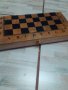 Нов дървен шах и табла с фигури