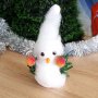 Коледна украса снежен човек с дълга пухена шапка коледни играчки, снимка 3