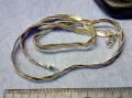 НЕЖНО ЛЕНТОВИДНО СРЕБЪРНО КОЛИЕ СРЕБРО 925 MADE in ITALY с БЯЛА ПОЗЛАТА - ЧАСТ от КОМПЛЕКТ 50139, снимка 8