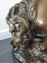 60см-22кг Barye статуя-композиция/голяма бронзова скулптура/фигура на лъв и змия, снимка 5