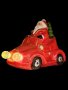 Коледна декорация Дядо Коледа с червена кола и светещи фарове, снимка 1 - Декорация за дома - 42961681