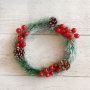 3226 Коледен венец с декорация шишарки и плодове, 20см, снимка 2