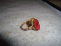 СТАРИНЕН МЕДЕН ПРЪСТЕН със СКЪПОЦЕНЕН КАМЪК ЮВЕЛИРНО РЪЧНО ФАСЕТИРАН ГОЛЯМ НАТУРАЛЕН ГРАНАТ 26726 , снимка 13
