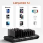 Alxum USB зарядна станция, 120 W 10 портова станция за бързо зареждане, снимка 5